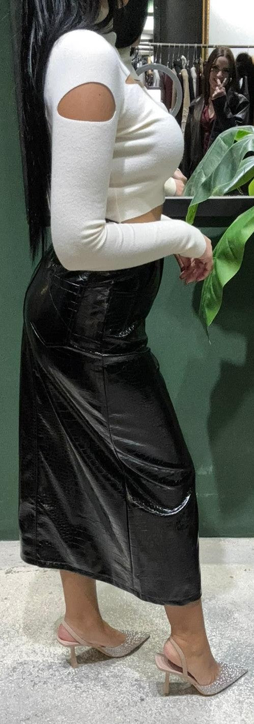 Gonna tubino in ecopelle stampa cocco