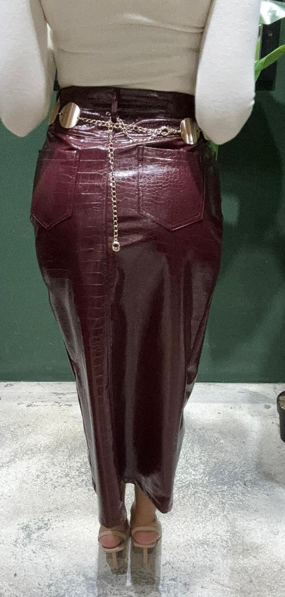 Gonna tubino in ecopelle stampa cocco