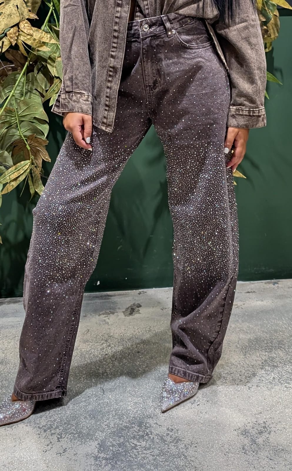 Pantaloni  Balloon donna con brillanti marroni